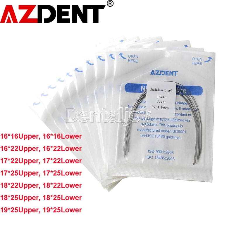 AZDENT Dental Orthodontic Stainless Steel Arch Wire Rectangular 10pcs/pack