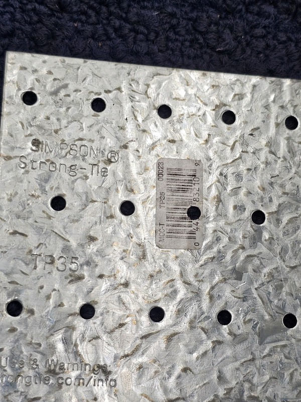 (QTY 10) Simpson Strong-Tie TP35 Galvanized Steel Tie Plate 3.1 Lx5 Hx0.04 W in. gallery
