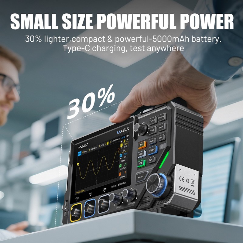 3 in 1 FNIRSI 2D15P 100Mhz Digital Oscilloscope Multimeter DDS Signal Generator gallery