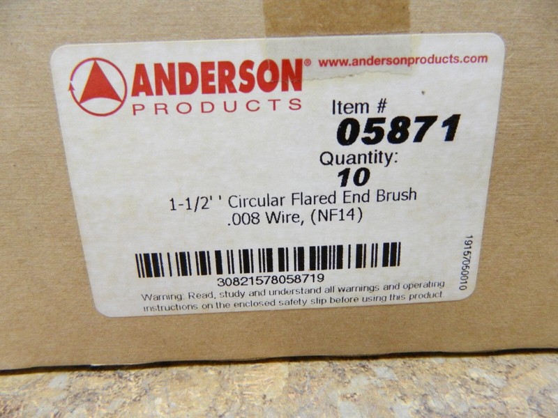 ANDERSON 05871 10 pcs Flared End Wire Brushes 1-1/2" .008 Wire gallery