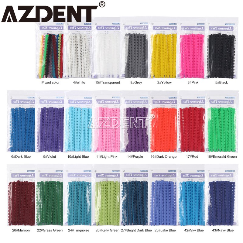 1000Pcs Dental Orthodontic Elastic Ligature Ties Bands For Brackets 23 Colors AZ