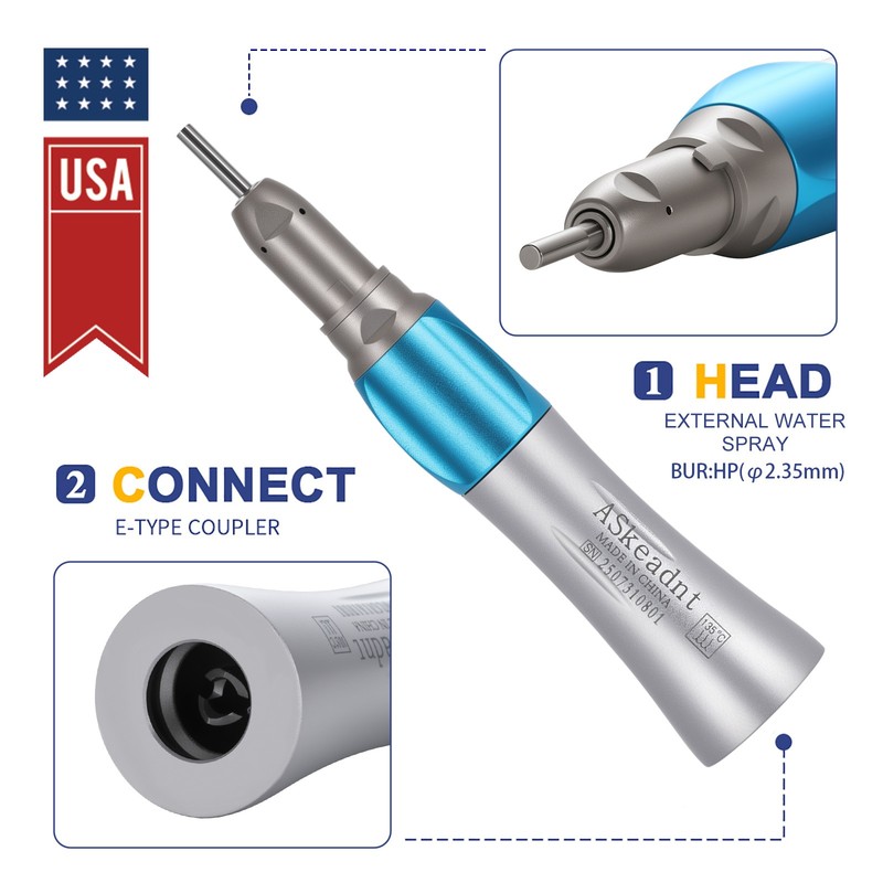 E-TYPE Dental Slow Low Speed Straight Nose Cone Handpiece NSK STYLE