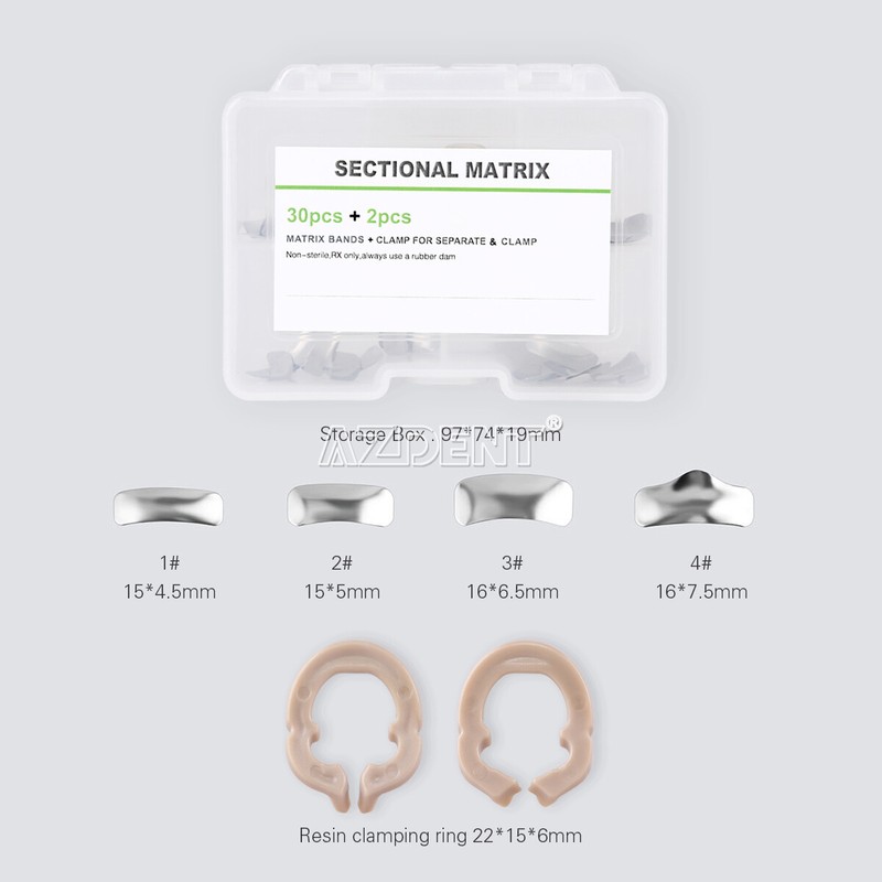 Dental Sectional Contoured Metal Matrices Refill Matrix Band /Diastema Wedges gallery