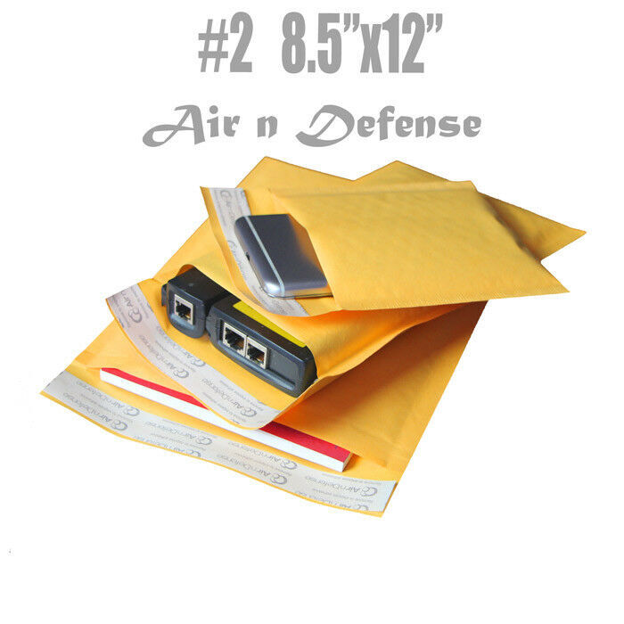200 #2 8.5×12 Kraft Bubble Padded Envelopes Mailers Shipping Bags AirnDefense
