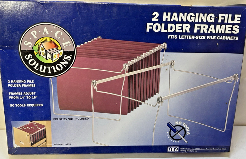 Hirsh Space Solutions 2 Hanging File Folder Frames Model 10235 No Tools Required