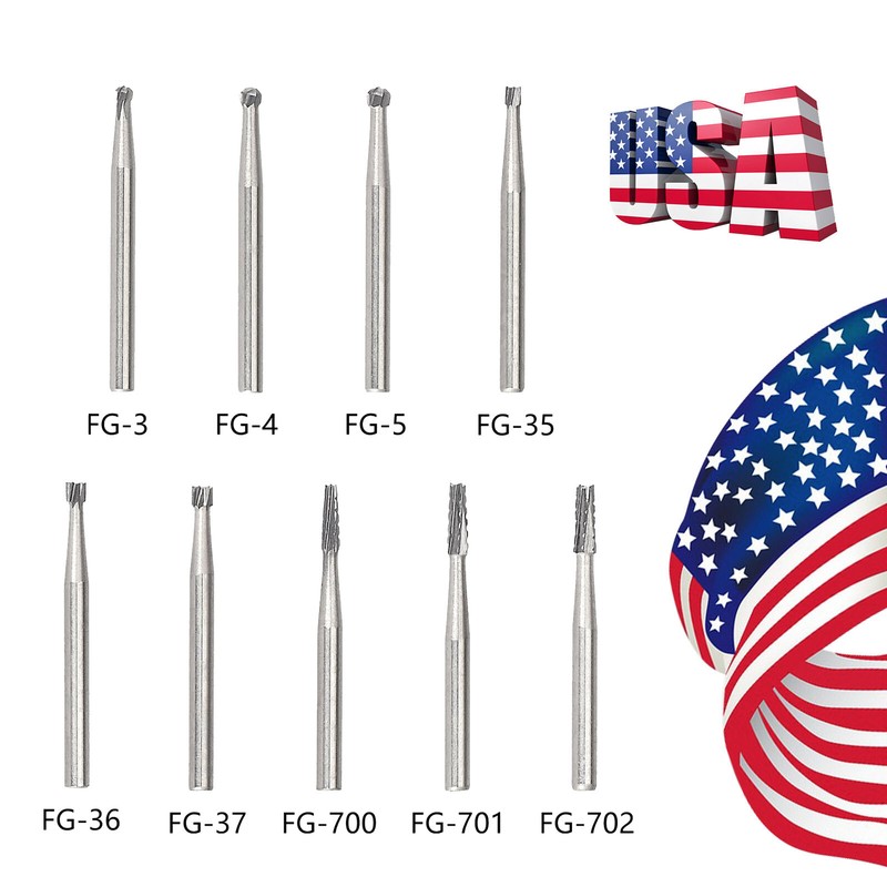 10-100PCS Dental Round Carbide Steel Drills Burs FG Bur for High Speed-Handpiece gallery