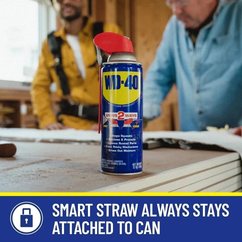 WD-40 Multi-Use Lubricant Spray 12oz w/ Smart Straw 2-Way Spray Formula gallery