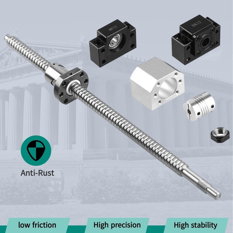 SFU1605 Ball Screw 250-2000mm Ballscrew+BK/BF12+Nut Housing+6.35*10mm Coupler gallery