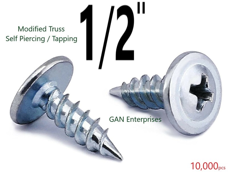 Modified Truss Head Self piercing Screws # 8 x 1/2″ K-Lath ZINC (10000)