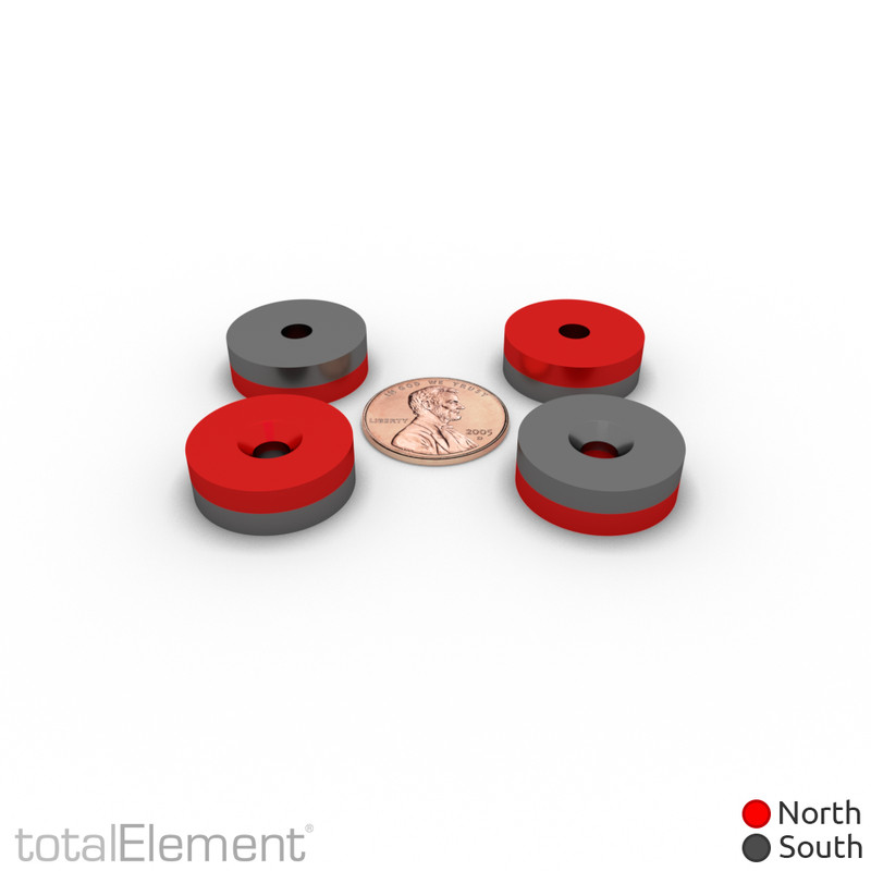 3/4 x 1/4 Inch Neodymium Rare Earth Countersunk Ring Magnets N42 (8 Pack) gallery