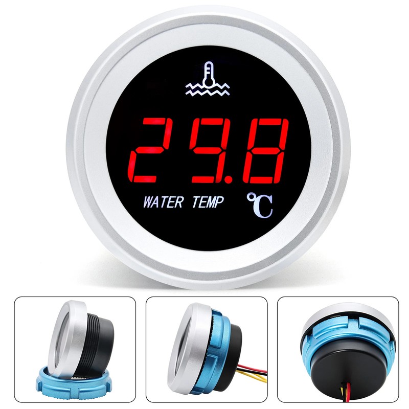52mm Water Temp Gauge Fuel Level Oil Pressure Gauge for Boat Car Truck 12V/24V gallery