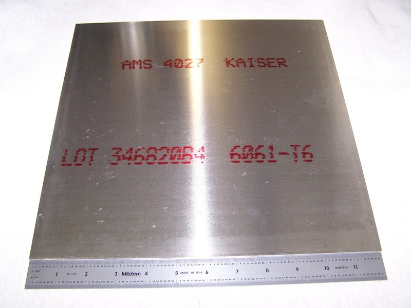 6061-T6 Aluminum Sheet 0.090″ x 12″ x 12″ Kaiser USA with Mill Cert