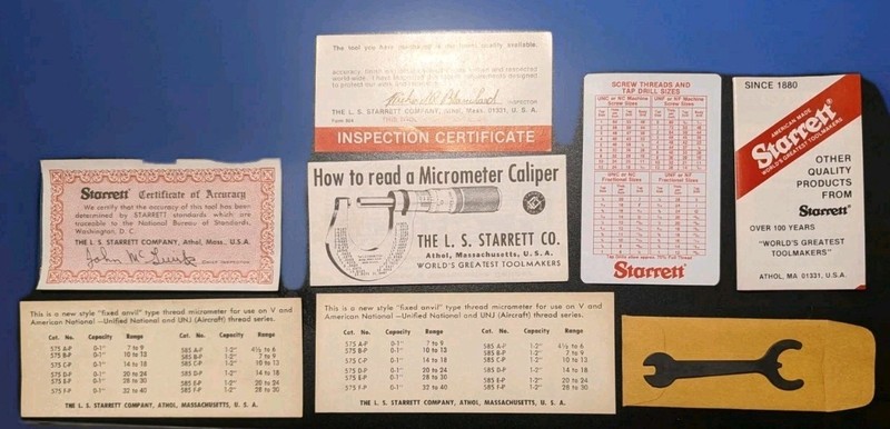 (NOS) Starrett 575BP 10-13 Screw Thread Micrometer Machinist Precision Tool gallery