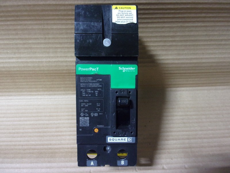 NEW Square D QG QGA222001 2 Pole 200 Amp 240V AB PHASE Circuit Breaker NTO