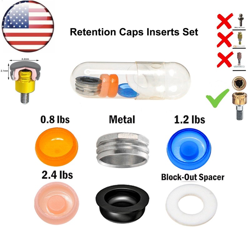 US Dental Overdenture Locator Core Tool Retention Male Caps For Abutment Inserts gallery