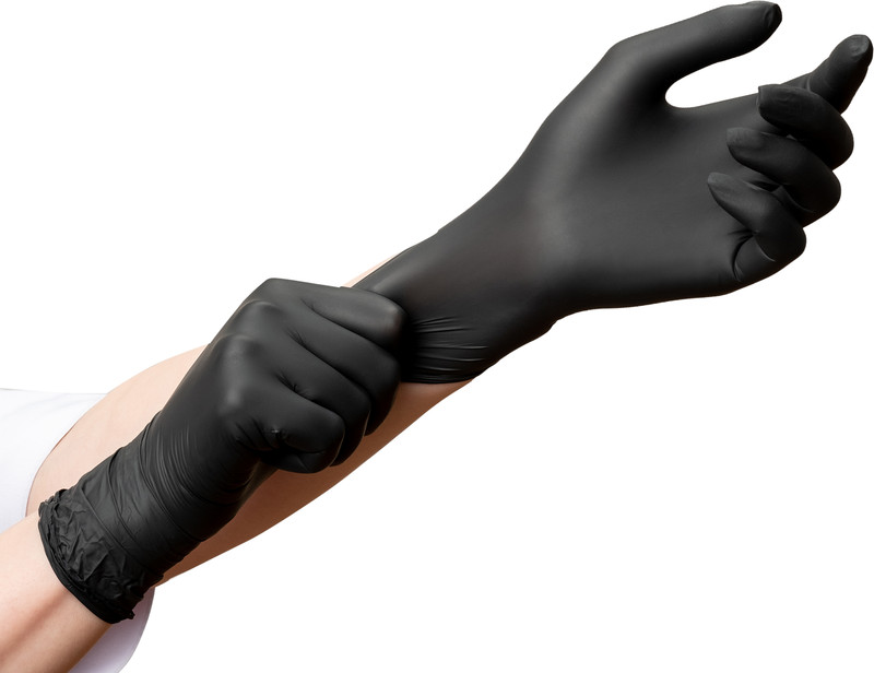 EXPIRED Clean Safety Black Nitrile Examination Gloves, 5.0 mil, CASE OF 10 BOXES