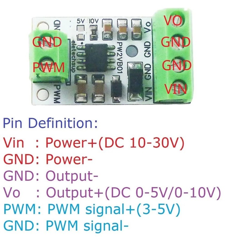1/5PCS PWM to DAC Converter Input Pulse Signal Output 0-5V/0-10V Voltage Analog gallery