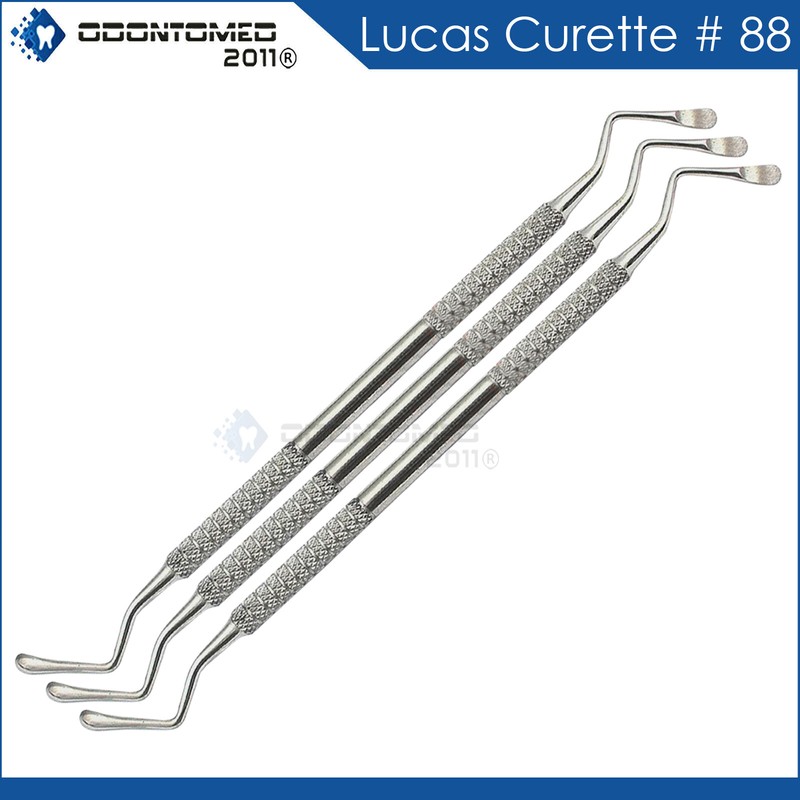 3x Premium Lucas Surgical Curette 88 Spoon 4mm Blade Dental Steel Instruments