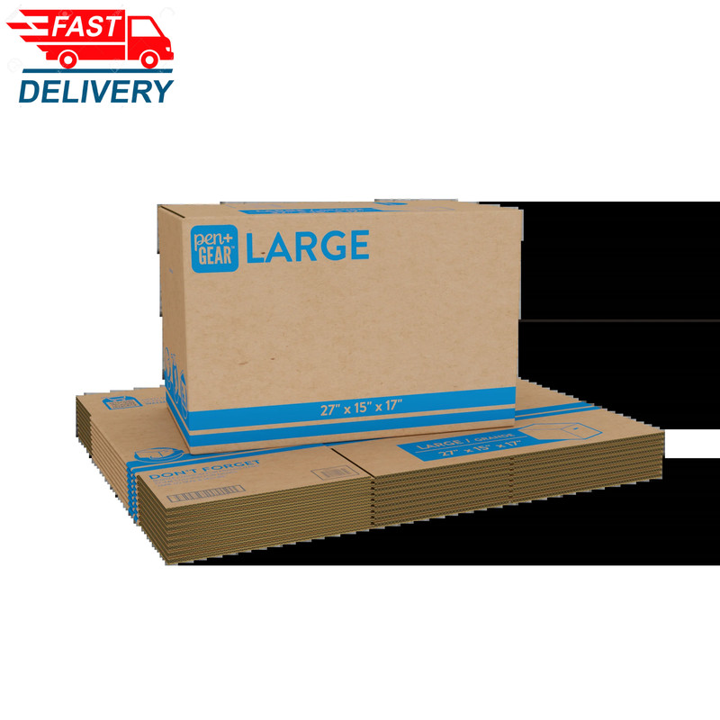 (10 Pack) Large Moving Boxes, 27L X 15W X 17H, Kraft gallery