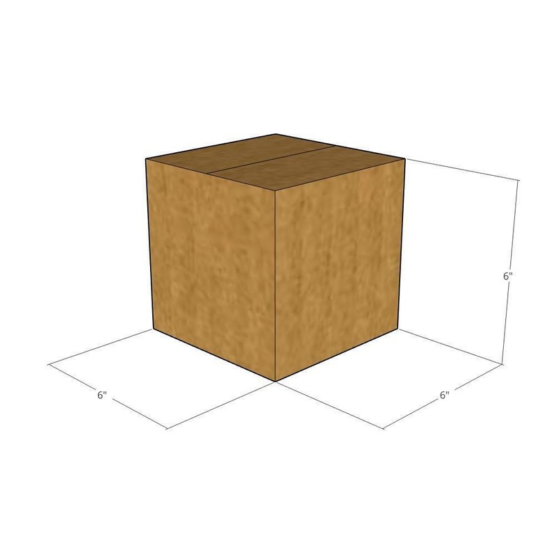 75 6x6x6 Kraft Brown Corrugated Shipping Boxes 44 ECT Single-Wall New
