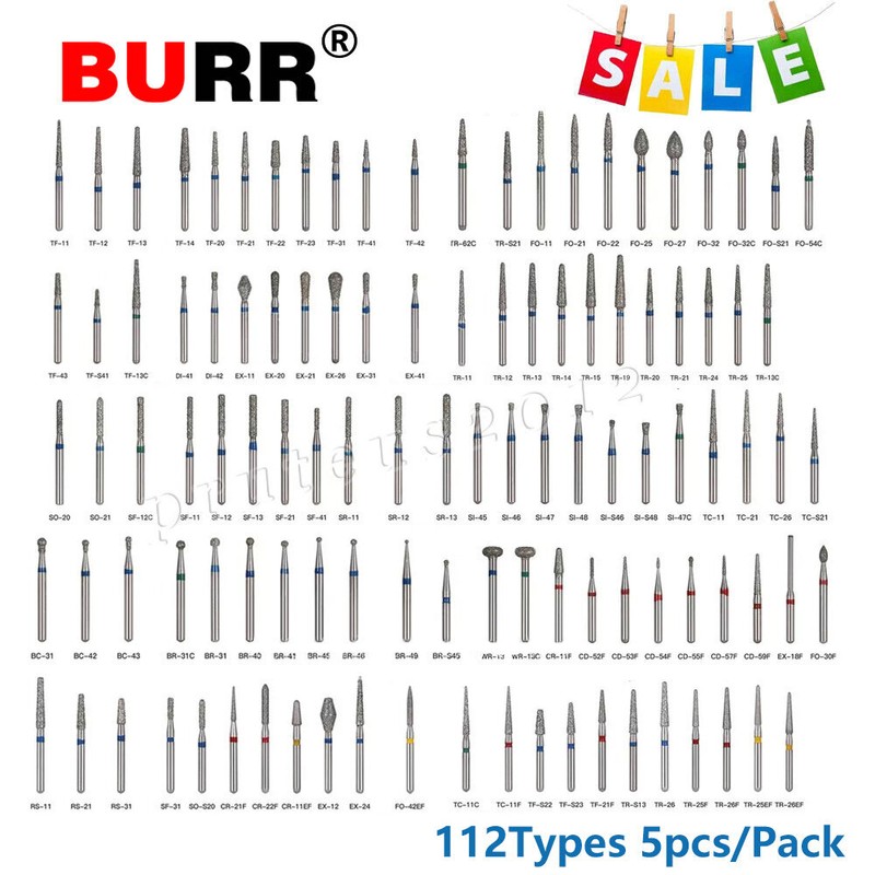 100 piezas Burr fresas de diamante salees FG medio 1,6mm Kit FG1.6MM gallery
