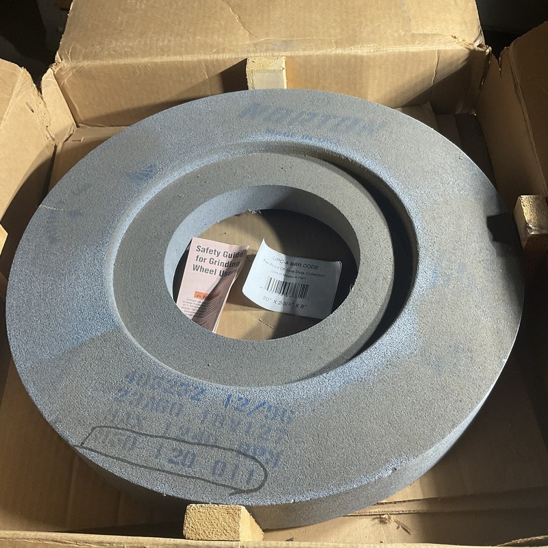 Norton Surface Grinder Wheel 20”x2-3/4”x8 Recessed 2 Sides 12”x5/8” & 12”x1/2”