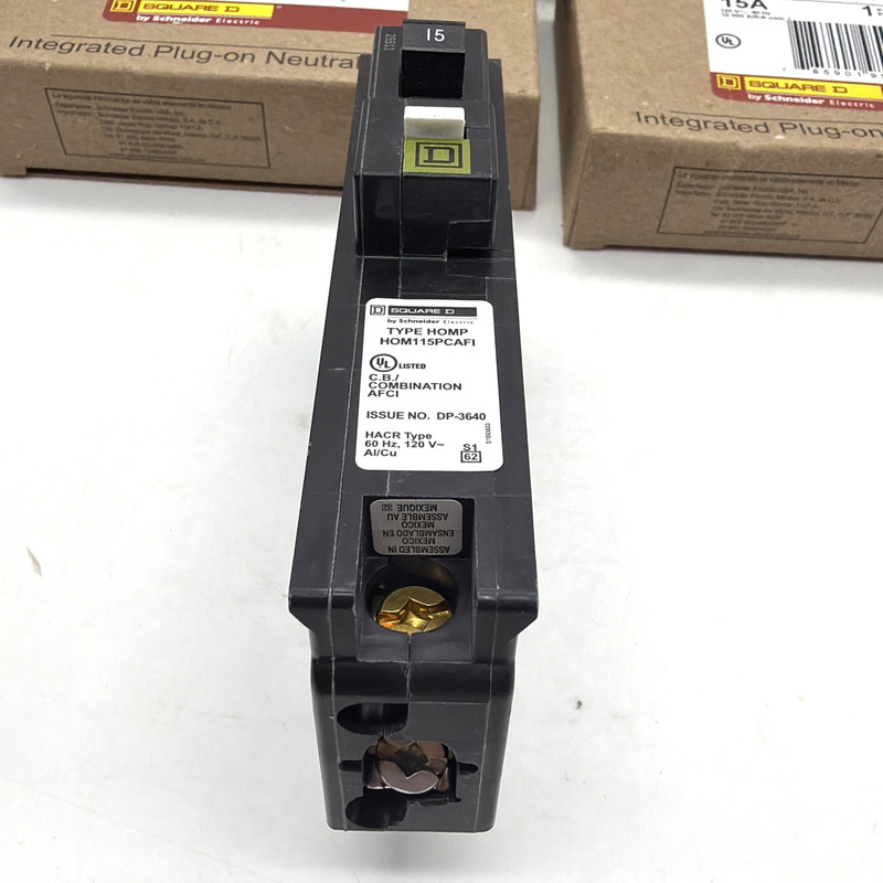 Square D HOM115PCAFI 15A CAFCI Plug-On Neutral Arc Fault Breaker 120V NEW- Lot 6 gallery