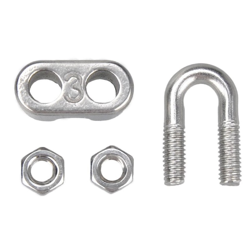 YAMASO 20PCS 1/8 Inches M3 Stainless Steel Wire Rope Cable Clip Clamp gallery