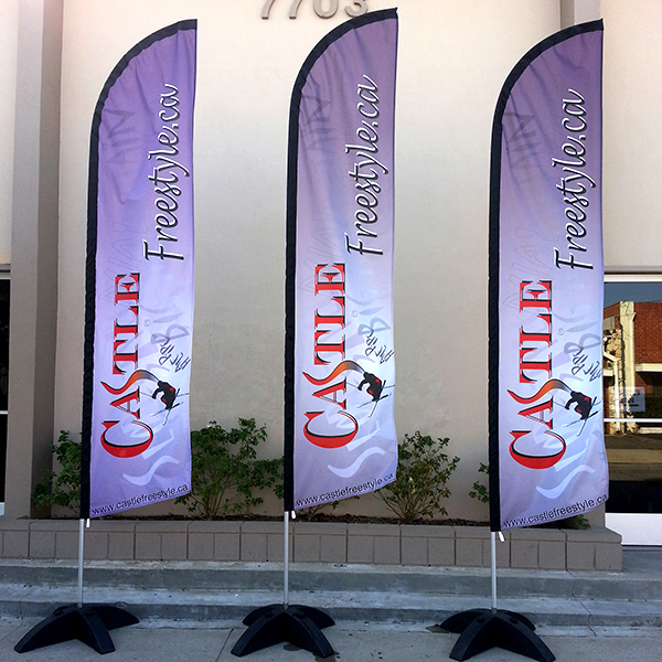 15' Regular Print Custom Swooper Advertising Flag Feather Banner + Pole & Spike gallery
