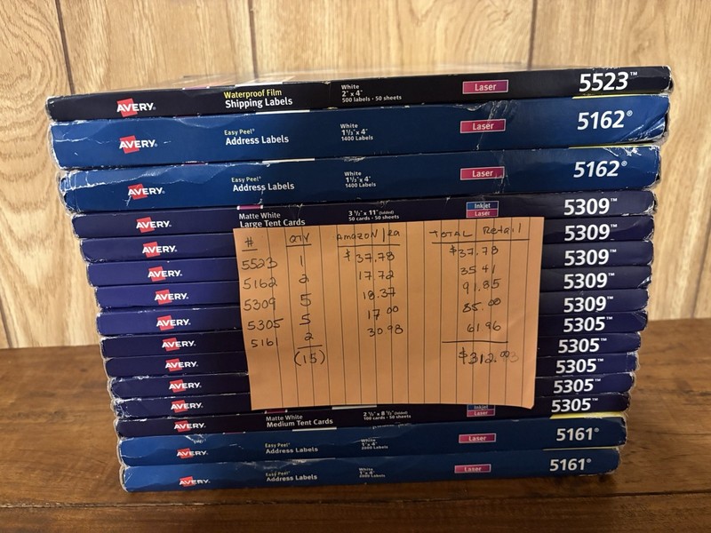 Avery Address & Shipping Labels SKU 5523, 5162, 5309, 5305, 5161. NOS gallery