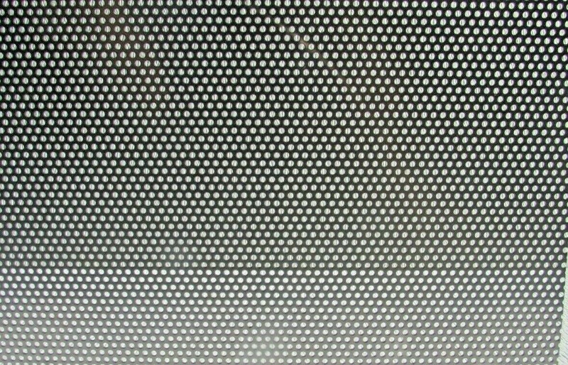 -1/8" HOLES 20 GAUGE 304 STAINLESS STEEL PERFORATED SHEET -- 5-1/8" X 5-1/8" gallery