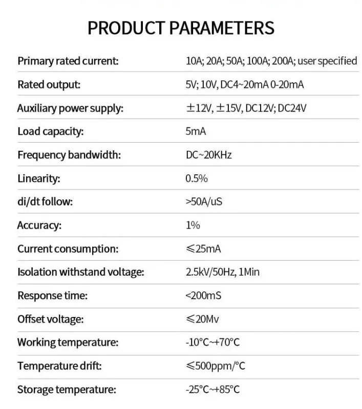 Hall Effect Current Transmitter Split Core AC DC 50 100 200 500 1500A Sensor gallery