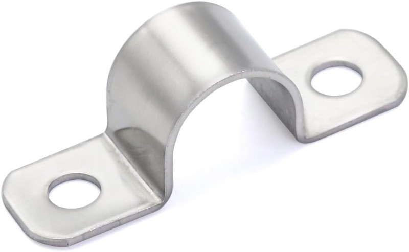 1/4 Inch Stainless Steel Conduit Clamps 2 Hole Pipe U 1/4(6mm), Silver