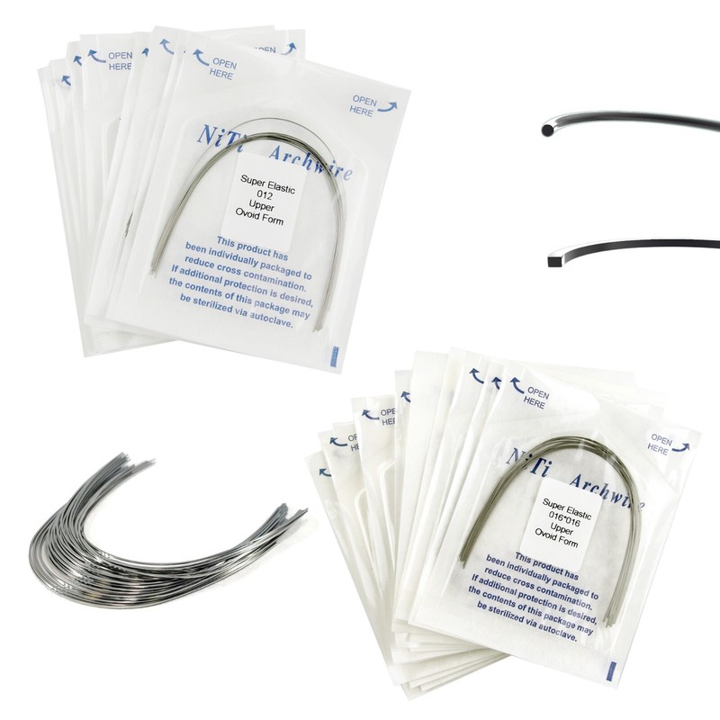 100Pcs Dental Orthodontic Arch Wire NiTi Stainless Steel Ovoid Round Rectangular gallery