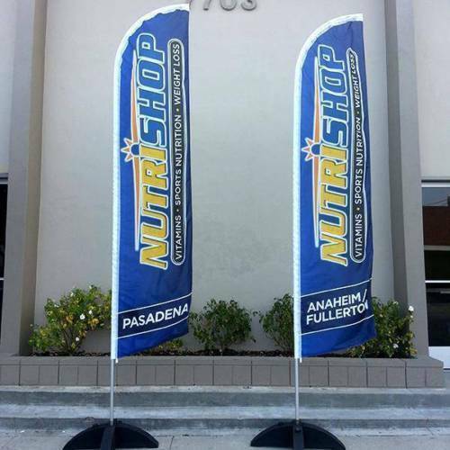 15' Regular Print Custom Swooper Advertising Flag Feather Banner + Pole & Spike gallery