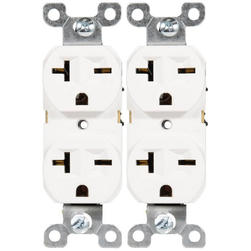 250V Single Wall Outlet Nema 6-20R Receptacle 20A Electrical Switch Duplex 2Pack