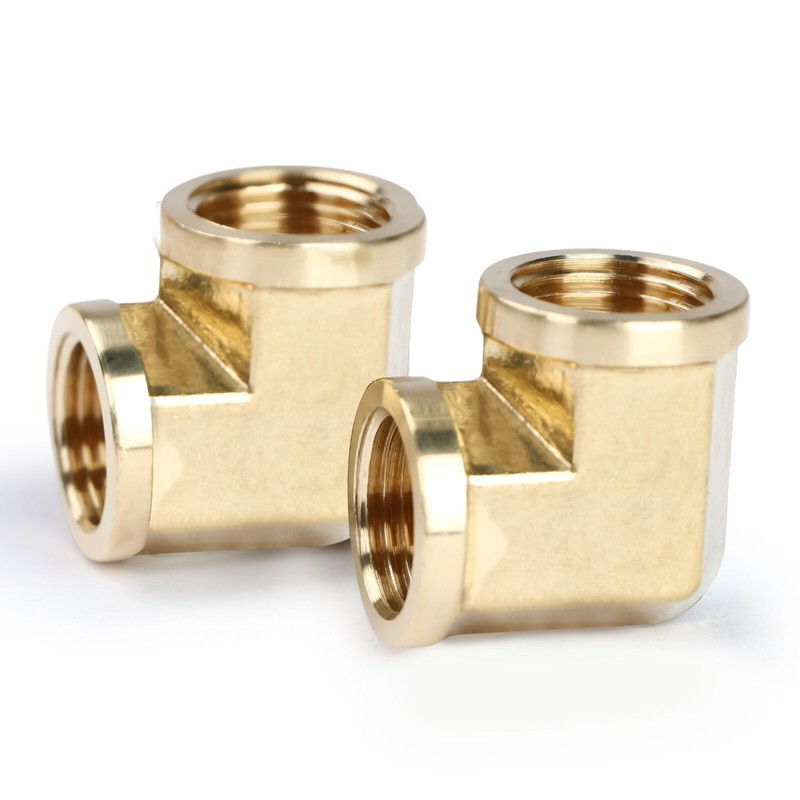 U.S. Solid 90 Degree Elbow Brass Fitting NPT 1/2″ Female x 1/2″ Female, 2pcs