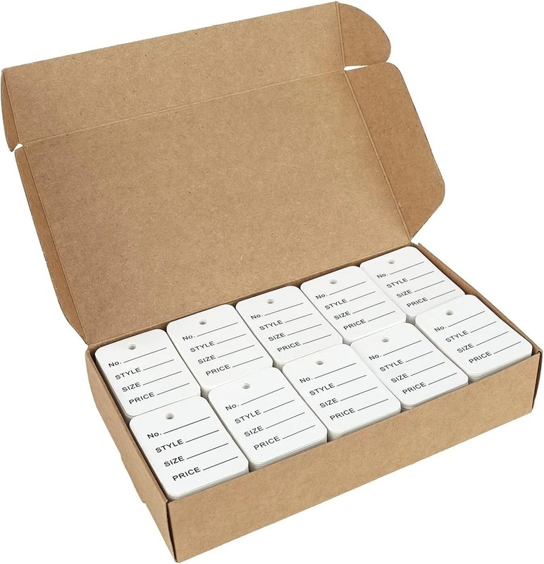 1000Pcs Price Tags White Clothing Tags for Retail Small Kraft Paper Tags Label gallery