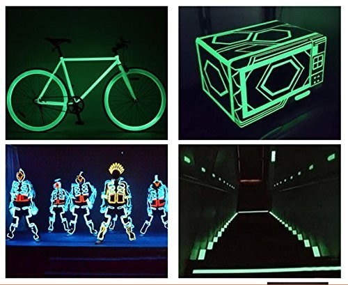 Cinta que brilla en la oscuridad, 33 pies x 0,5 pulgadas, fluorescente brillante gallery