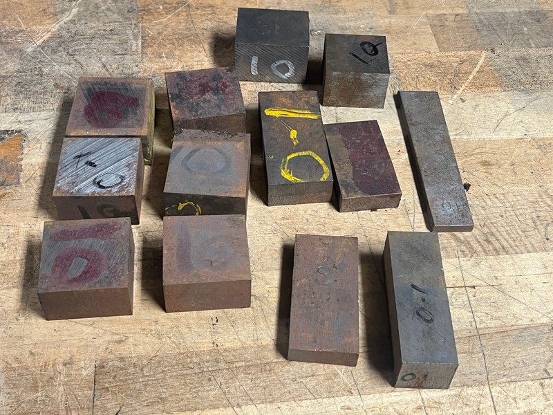 0-1 tool Steel Flat bar stock cut offs lot 1 misc sizes – 11.4 lbs