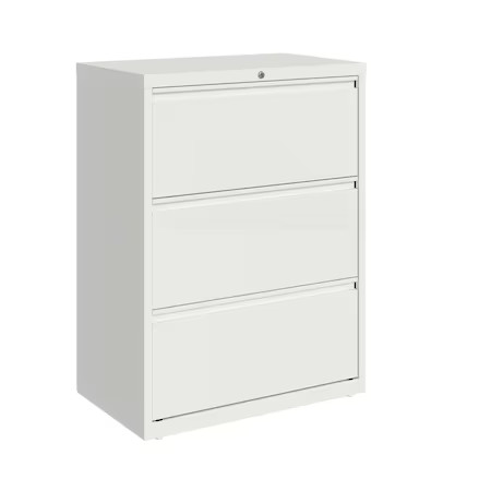 Hirsh 23697 30 In W 3 Drawer Lateral File Cabinet, White, A4/Legal/Letter