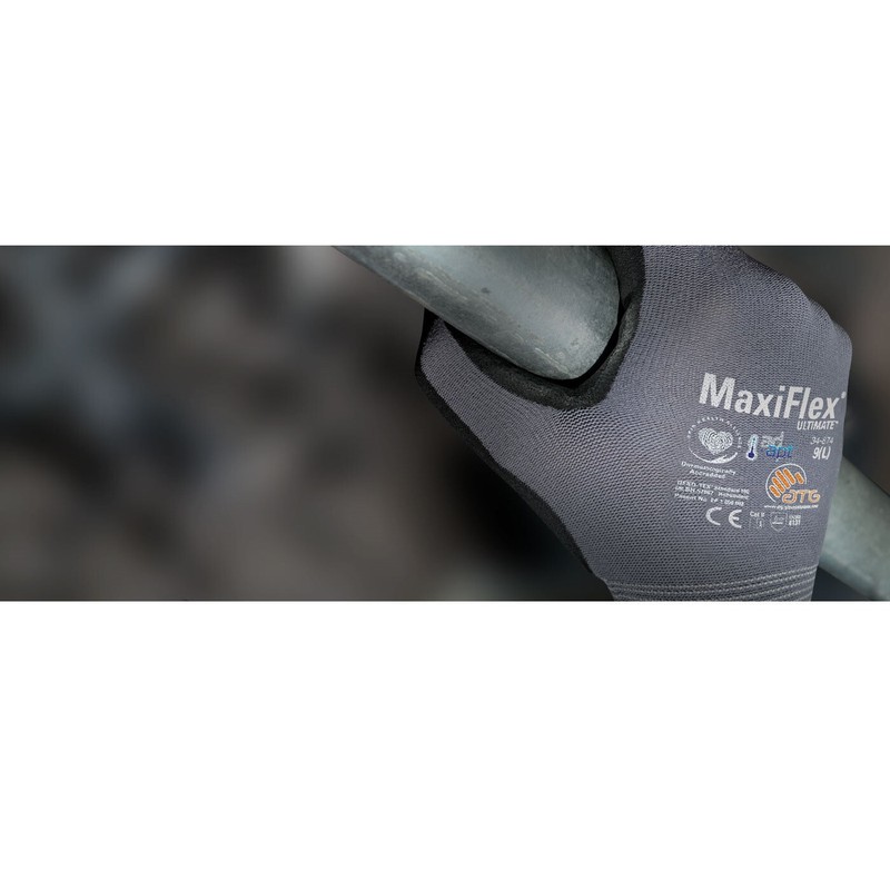 PIP 34-874 MaxiFlex Ultimate Micro Foam Nitrile Grip Coated WORK GLOVES 3 PAIR gallery