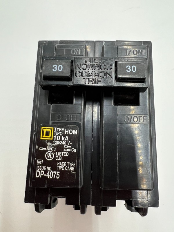 3 pack Square D DP-4075 HOM 10KA 120/240V 50/60Hz 2-Pole 30A Circuit Breaker