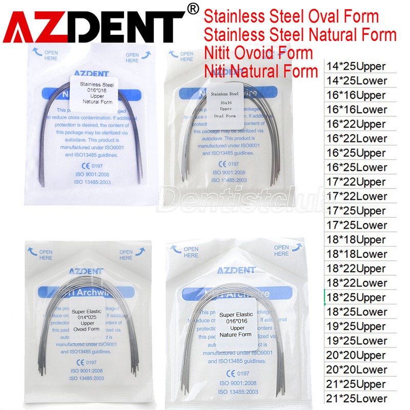Dental Super Elastic Niti /Stainless Steel Rectangular Arch Wire Ovoid/Nature