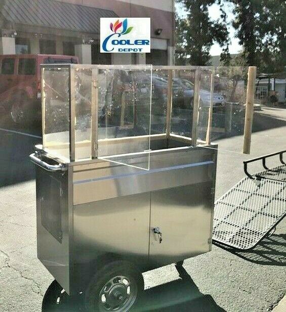 NEW Fruit Cart Vending Concession Stand Stainless Steel Display Frutas Vendor