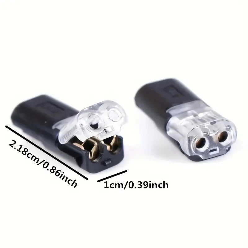 20/50 Pieces of Locking Plug-In Dual-Wire Led Connectors, 2-Pin 2-Way gallery