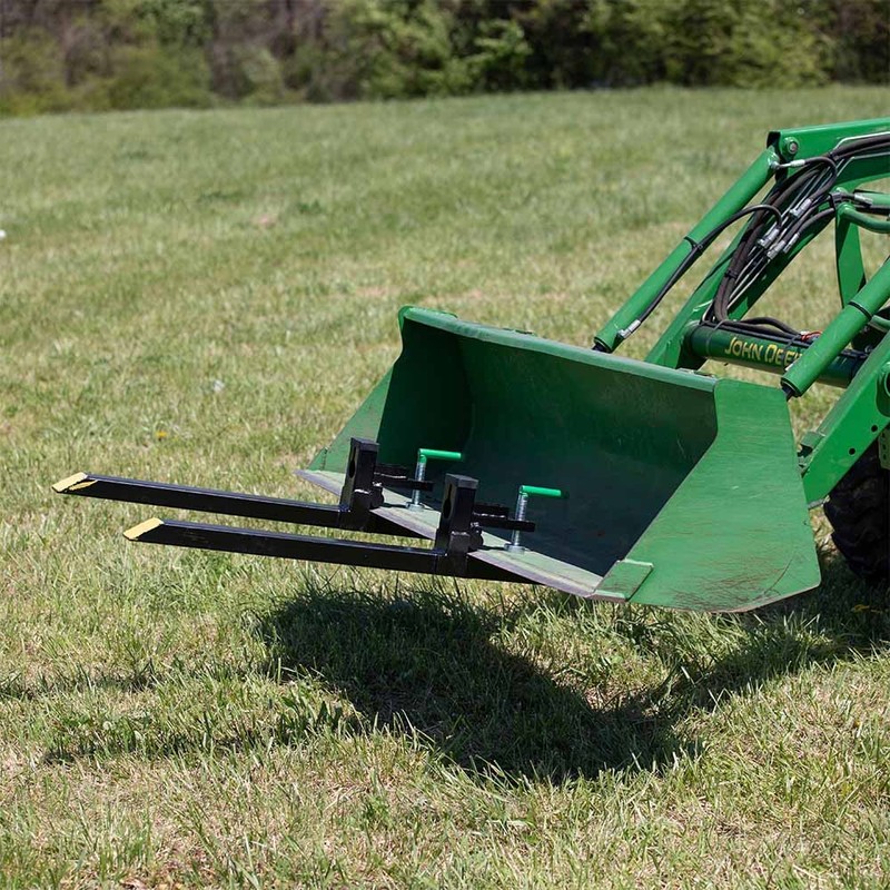 Titan Attachments Light-Duty 43" Clamp-On Pallet Forks, 30" x 3" Fork Length gallery