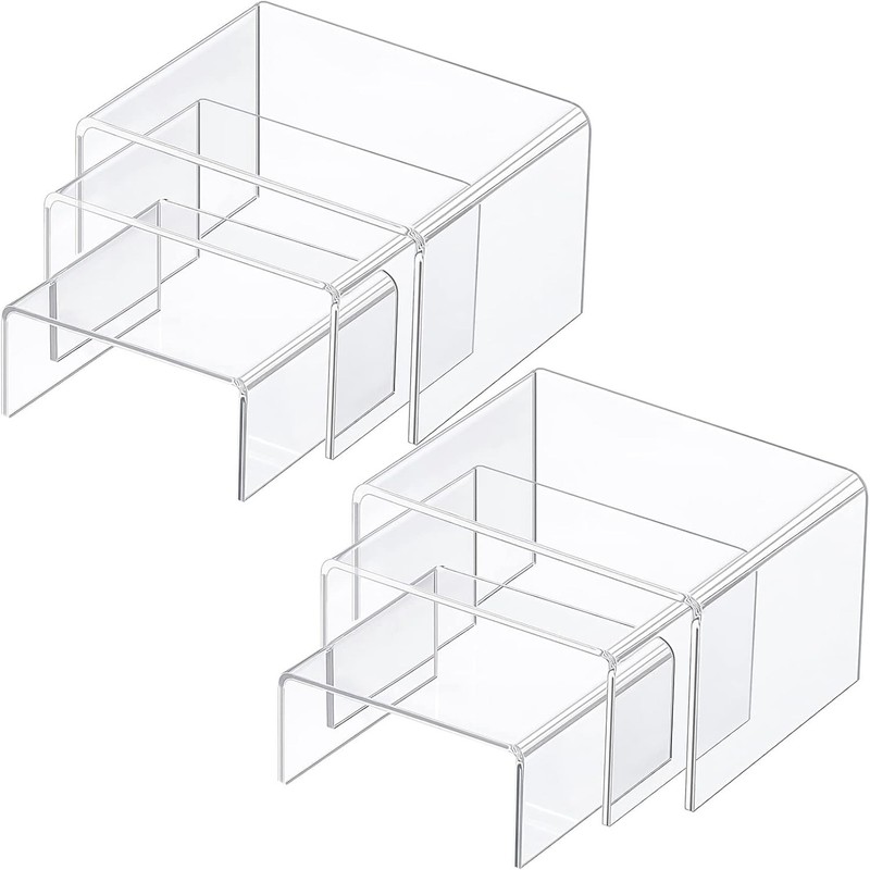 2 Sets Acrylic Display Risers, Product Stand, Jewelry Display Riser Shelf Sho... gallery