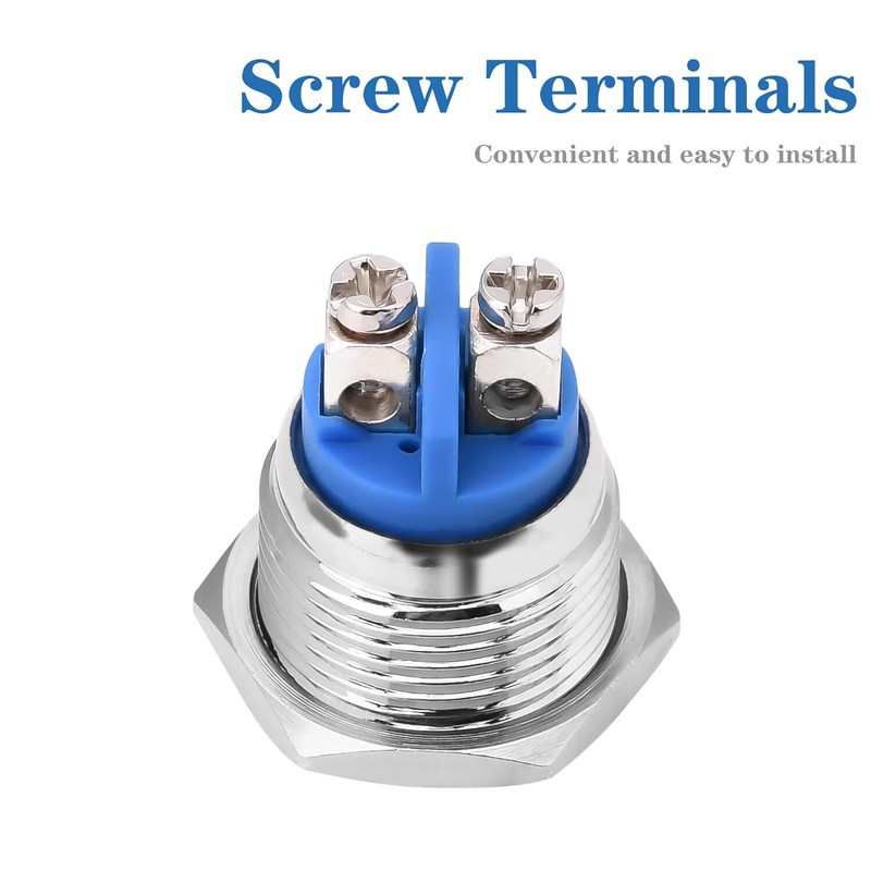 10pcs Momentary Push Button Switch 19mm Horn Button Switch with Screw Terminal gallery