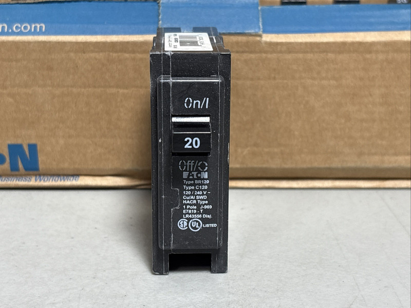 EATON BR120 Circuit Breakers (10 Pack) 20 AMP 1 Pole Type BR *NEW BOX of 10* gallery